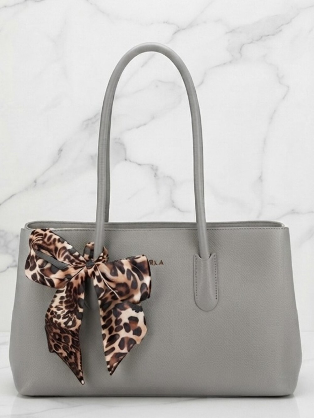 Furla Gray Leather Shoulder Bag